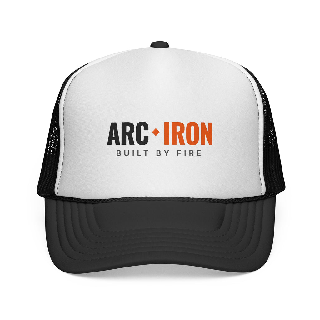 Arc & Iron welder trucker cap, black mesh with ember wordmark