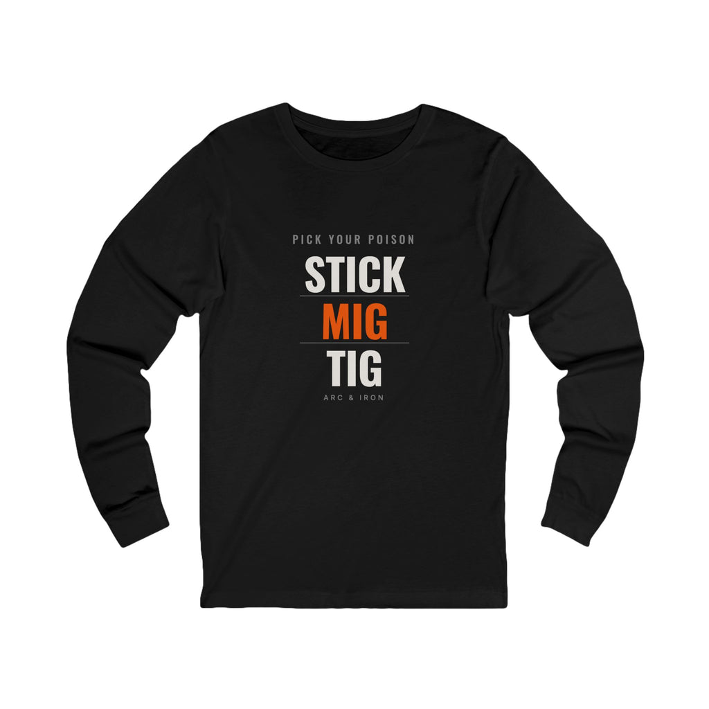 Stick MIG TIG welder long-sleeve t-shirt in black