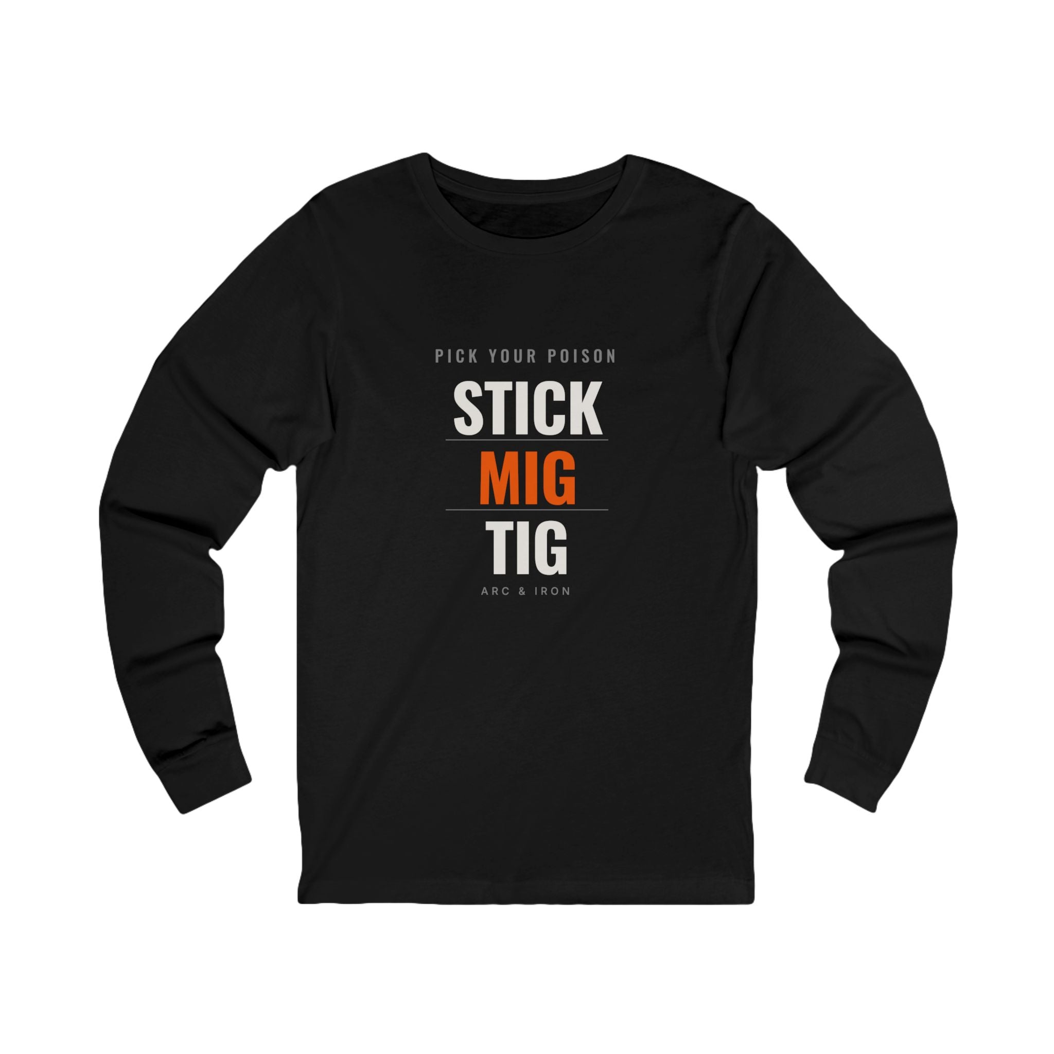 Stick MIG TIG welder long-sleeve t-shirt in black